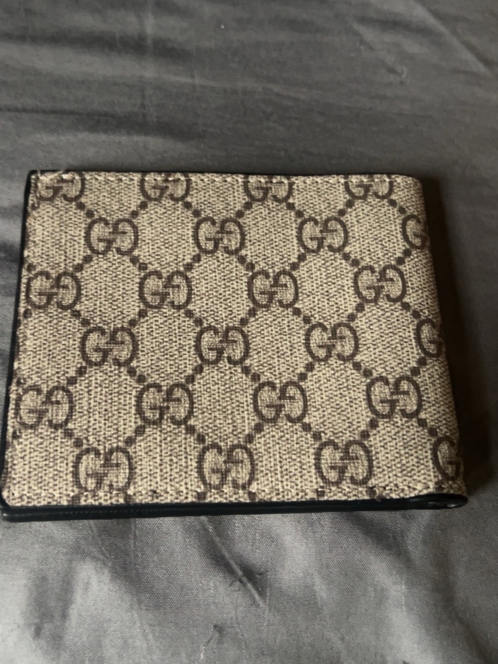 Gucci Beige and Brown GG Supreme Bifold Card Holder